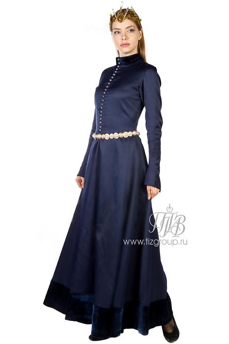 Средневековое платье синее