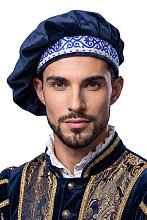 Берет бархатный синий