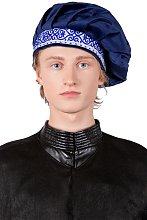 Берет бархатный синий