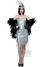 Платье в стиле Чикаго 30-х серебристое