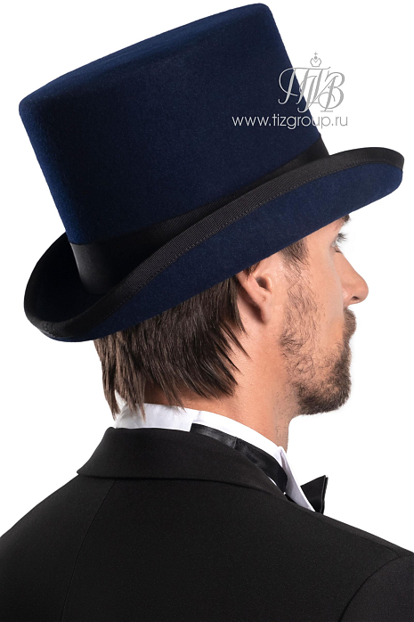 Шляпа цилиндр синий