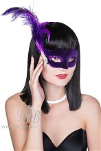 Бархатная маска венецианская фиолетовая