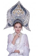 Сценический кокошник "Гжель"