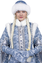 Шапка для Снегурочки с белым мехом 
