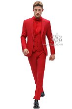 Мужской классический костюм тройка красного цвета