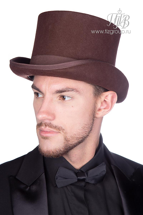 Цилиндр шляпа коричневая