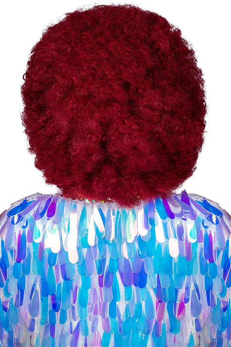 Красный парик афро, диско