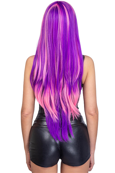 Фиолетовый парик длинный
