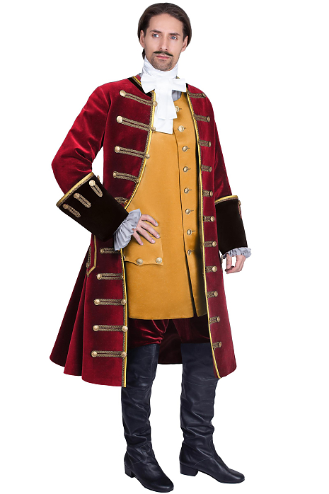 Мужской костюм придворного, 18 век красный