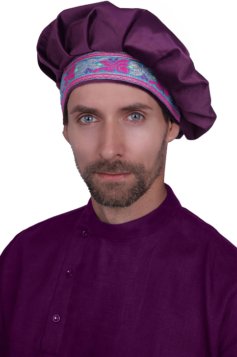 Фиолетовый бархатный берет