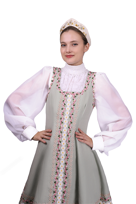 Короткий сарафан из льна
