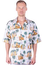 Гавайская рубашка мужская белая