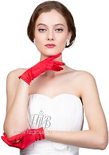 Перчатки короткие красные