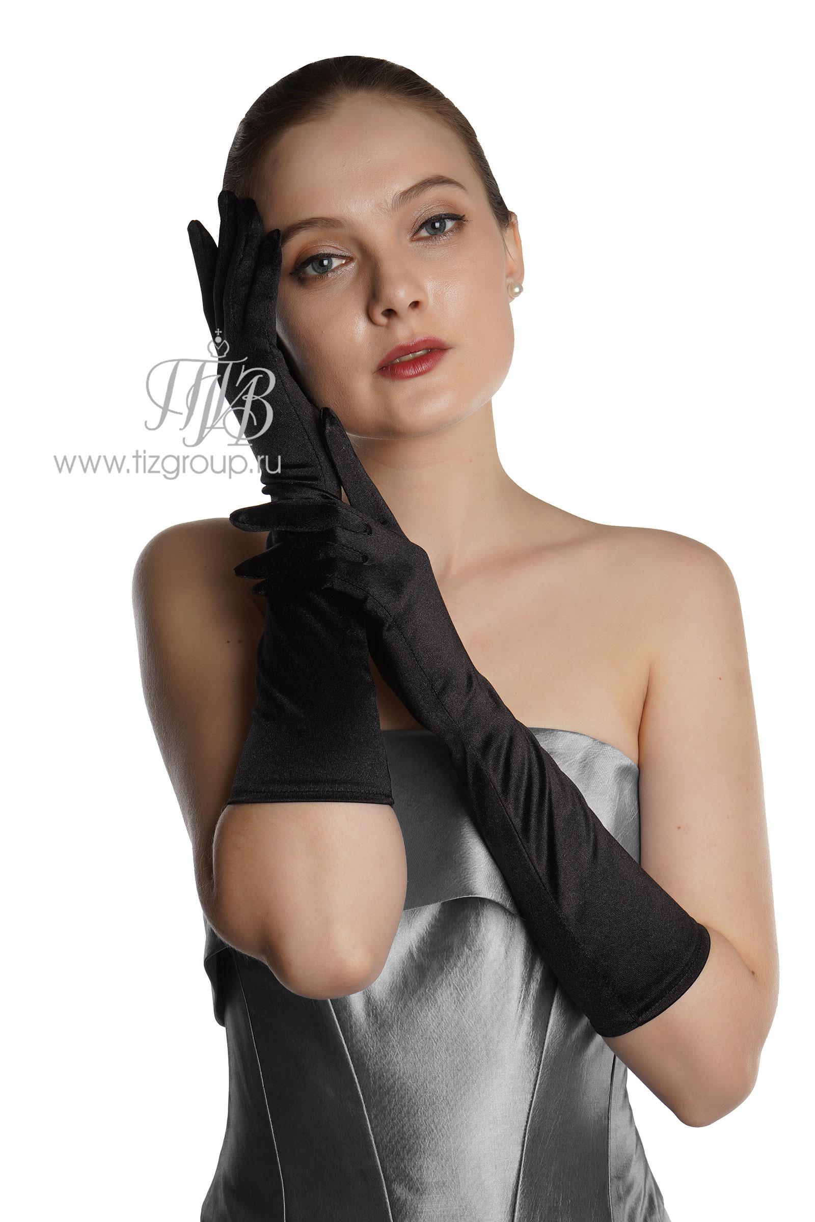 Перчатки атласные черные -  за 780 руб: недорогие перчатки .